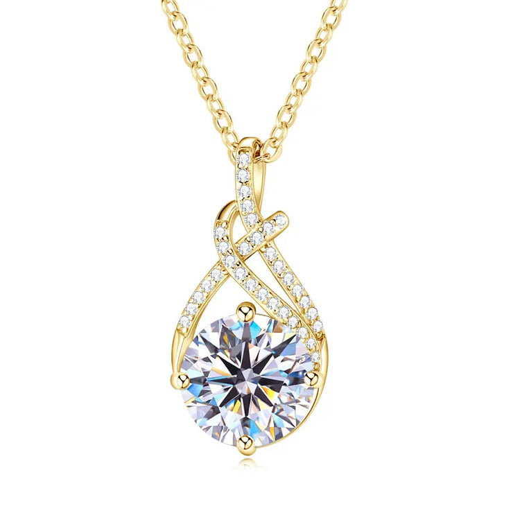 RAPRGOLD 2.0CT Moissanite Classic Pendant Necklace