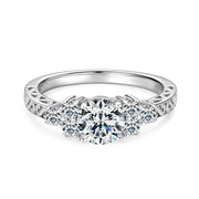 Tapered Trellis Five Stone Moissanite Ring