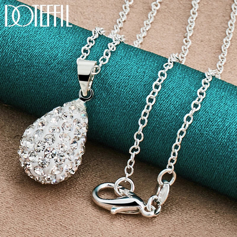 925 Sterling Silver 18-30 Inch Chain Water Drop Pendant AAA Zircon Necklace for Women Fashion Wedding Charm Jewelry