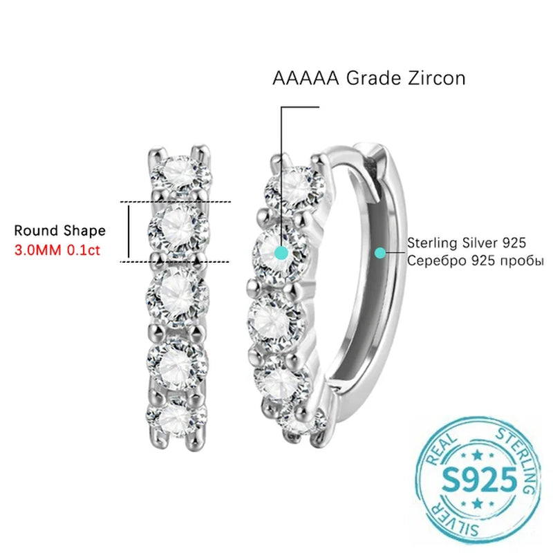 D Color 1CT 3Mm Moissanite Hoop Earring 925 Sterling Sliver Earring for Women Sparkling Fine Jewelry with GRA